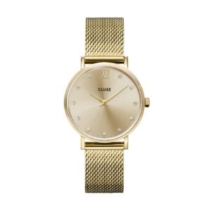 Minuit Gold Crystals/Gold Mesh Watch