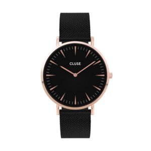 Boho Chic Mesh Rose Gold Black/Black Watch