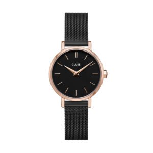 Boho Chic Petite Mesh Rose Gold/Black Watch