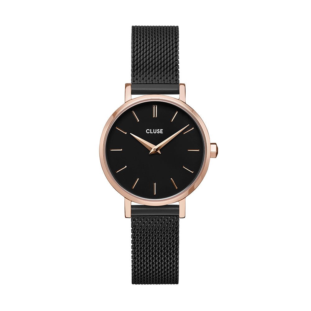Boho Chic Petite Mesh Rose Gold/Black Watch