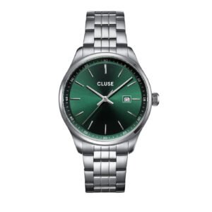 Antheor Green / Silver Steel Link Watch