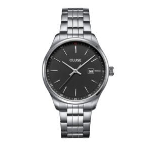 Antheor Black / Silver Steel Link Watch