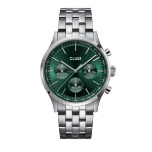 Antheor Multifunction Green / Silver Steel Link Watch