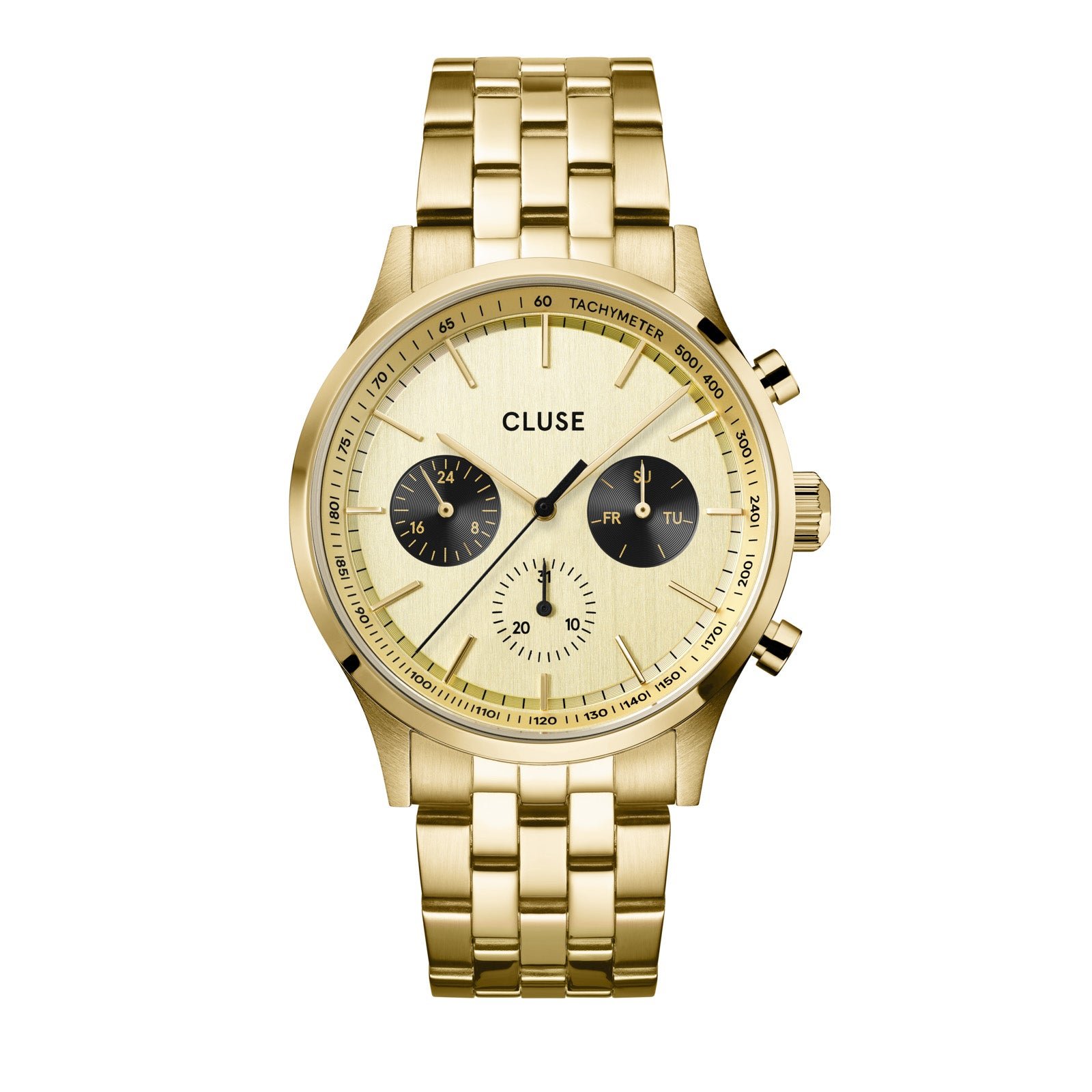 Antheor Multifunction Full Gold Link Watch