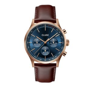 Antheor Multifunction Blue Leather / Rose Gold Watch