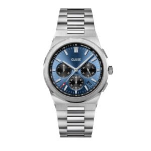 Vigoureux Chronograph Dark Blue/Silver Link Watch