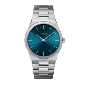 Vigoureux Blue Silver Link Watch