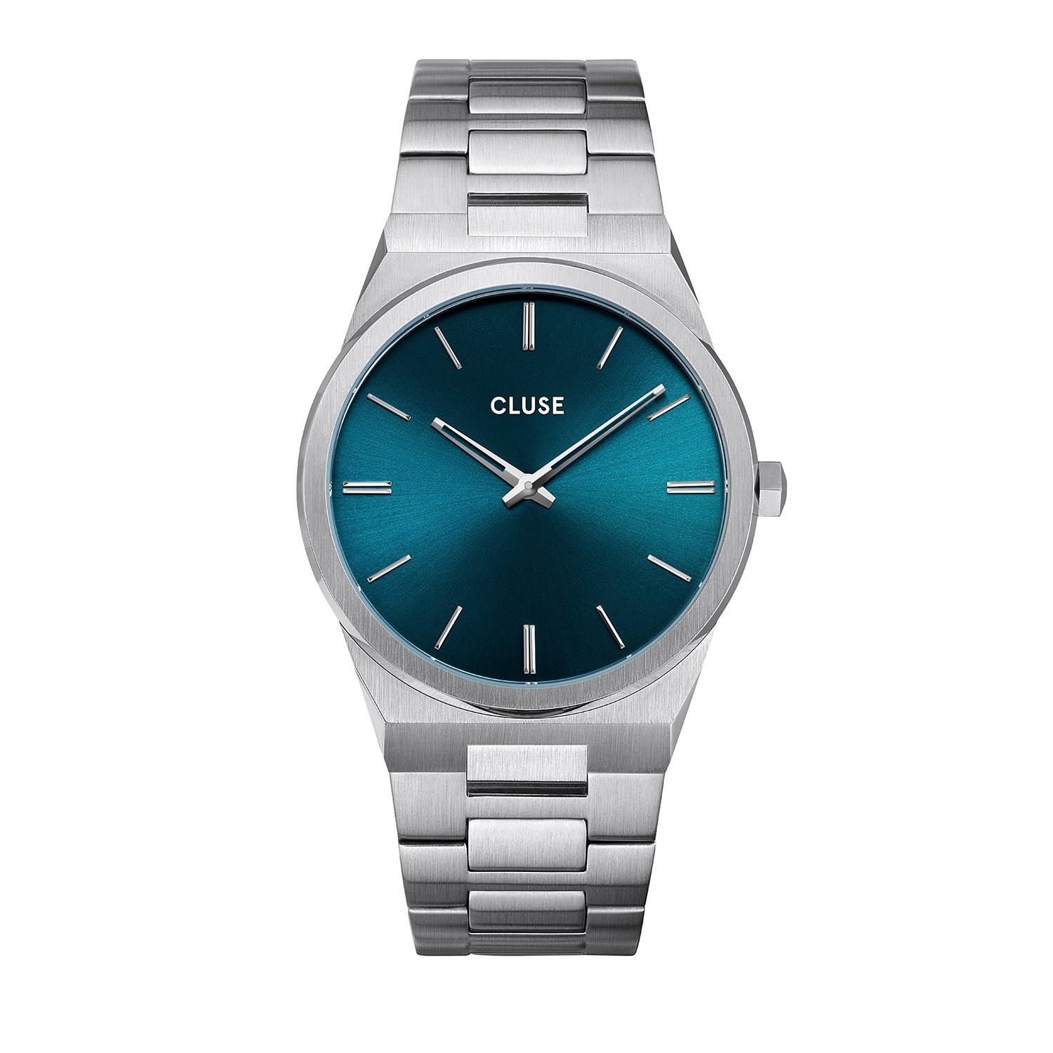 Vigoureux Blue Silver Link Watch