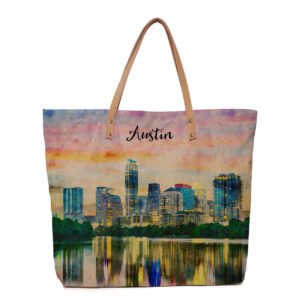 Cott N Curls Austin Skyline Tote Bag (801000-03)
